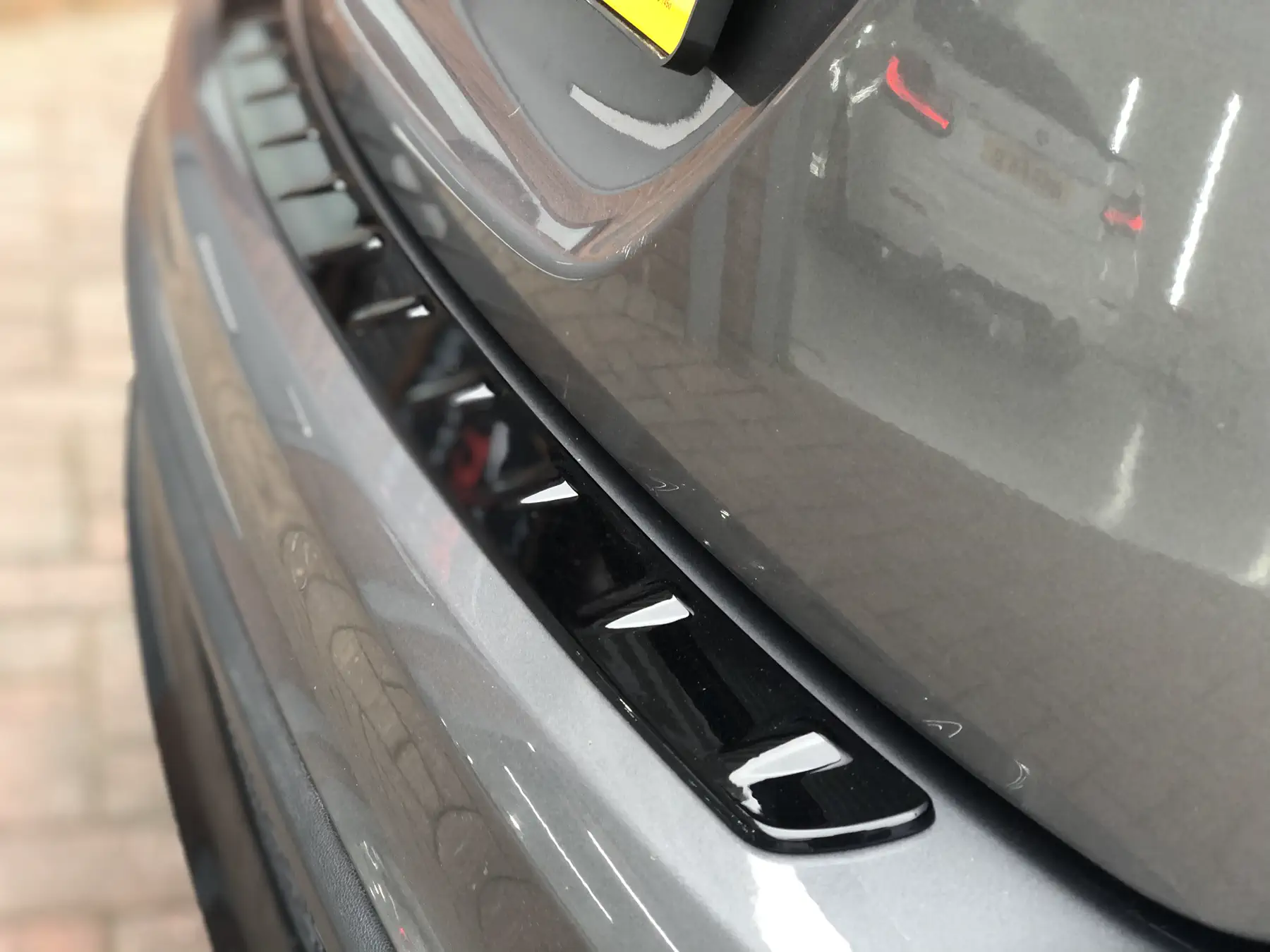 Gloss black rear trim detail on a Mercedes, AutoPerfect Stone