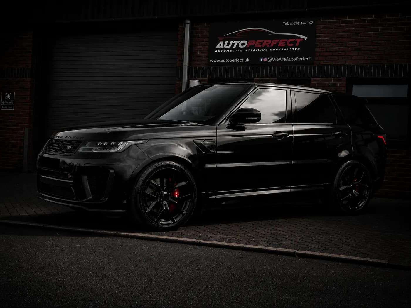 Range Rover parked outside the AutoPerfect workshop in Stone, Staffordshire